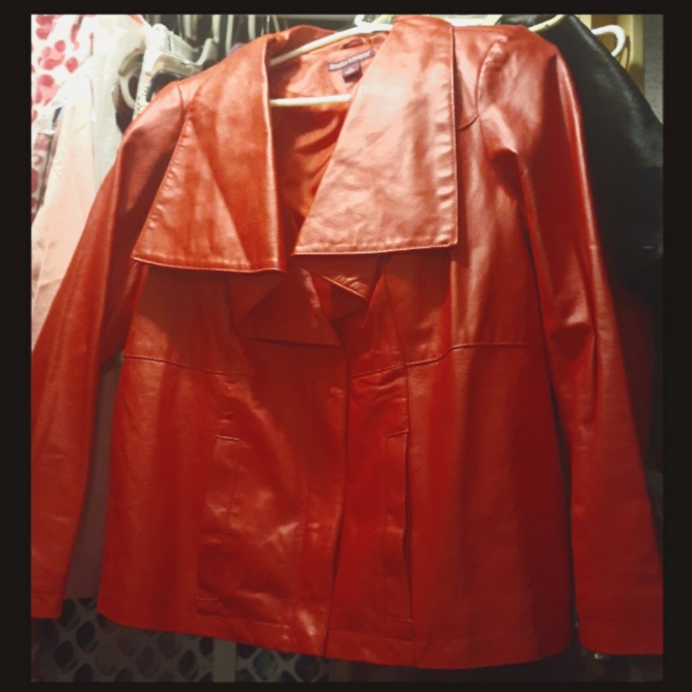 Jessica London Red Leather Jacket